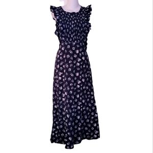 St. John's Bay Blue and White Floral Maxi Dress Sise M